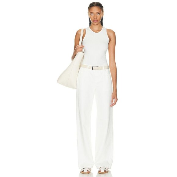 The Row Womens White Racerback Tank Top XS Sleeveless Casual Cotton Blend - Picture 15 of 15